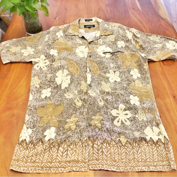 LINEAGE Patterns Floral Hippie Oversized Short Sleeves Button Down Shirt Blouse. - Picture 11 of 12